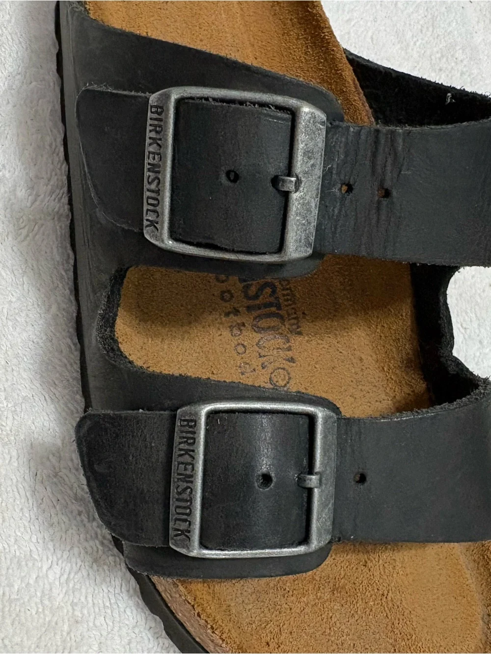 BIRKENSTOCK Arizona Oiled Leather Black Sandals Slide Boho Retro Size 36 / US 5